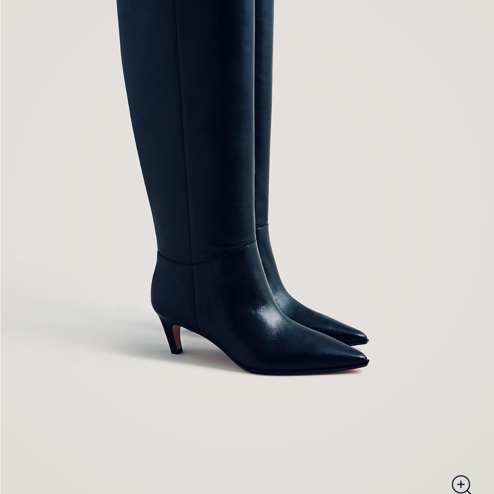 J. Crew Stevie smooth black leather boots